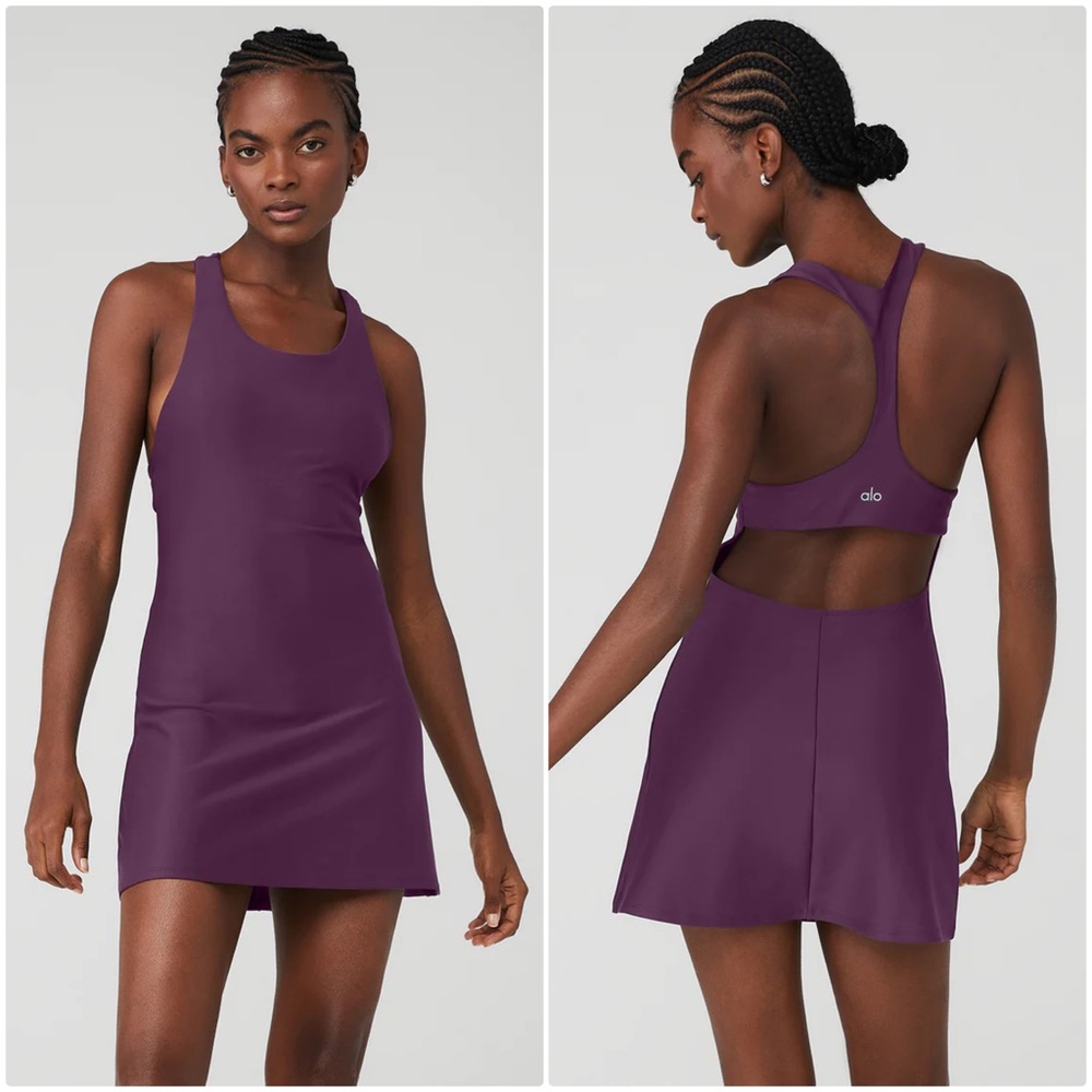 NEW Alo Yoga Airlift Fly Dress in Limited Edition Dark Plum Size Large